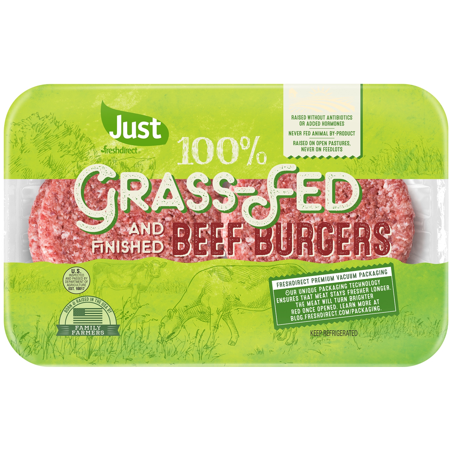 Just FreshDirect 100% Grass-Fed Local Beef Burgers