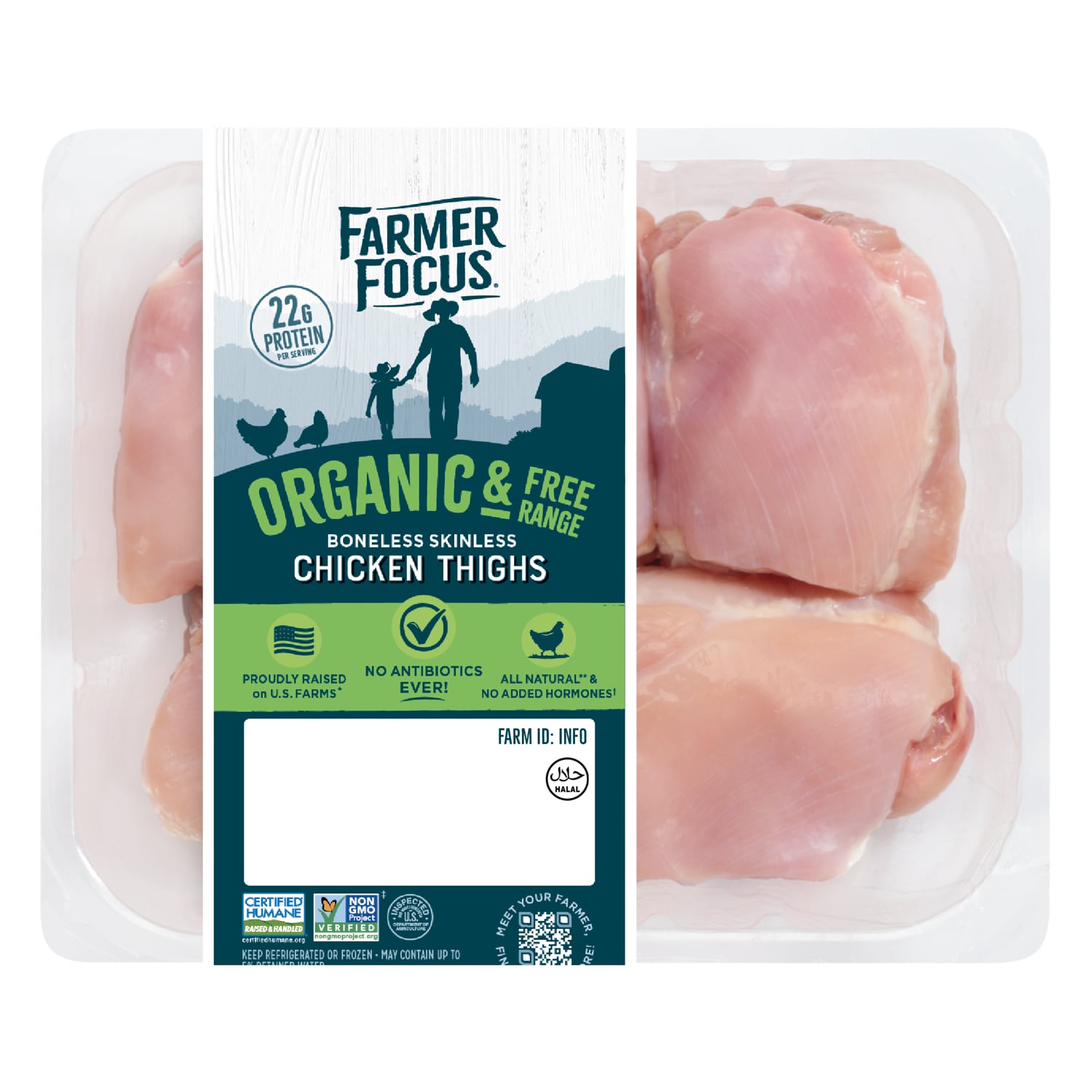 Farmer Focus Organic Boneless Skinless Chicken Thighs