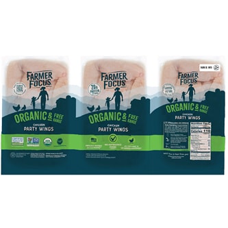 Farmer Focus Organic Chicken Wings, Party Pack, Frozen