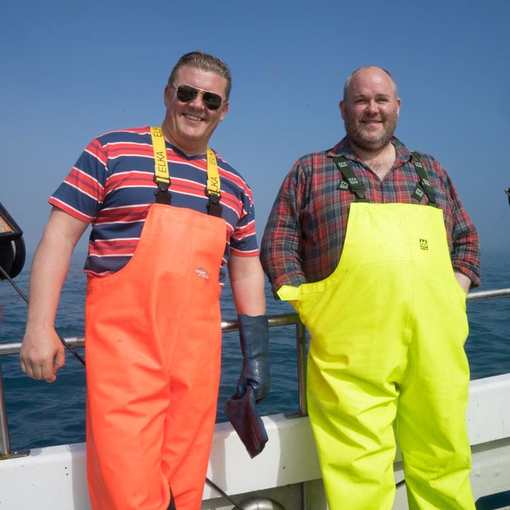 Icelandic cod fishermen on boat