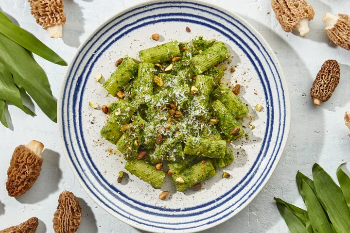 Ramp morel pesto pasta