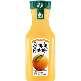 Simply Orange Juice, Pulp Free, Plastic Bottle