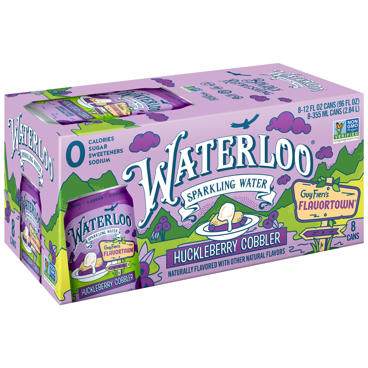 Waterloo Sparkling Water, Summer Huckleberry Cobbler, Cans