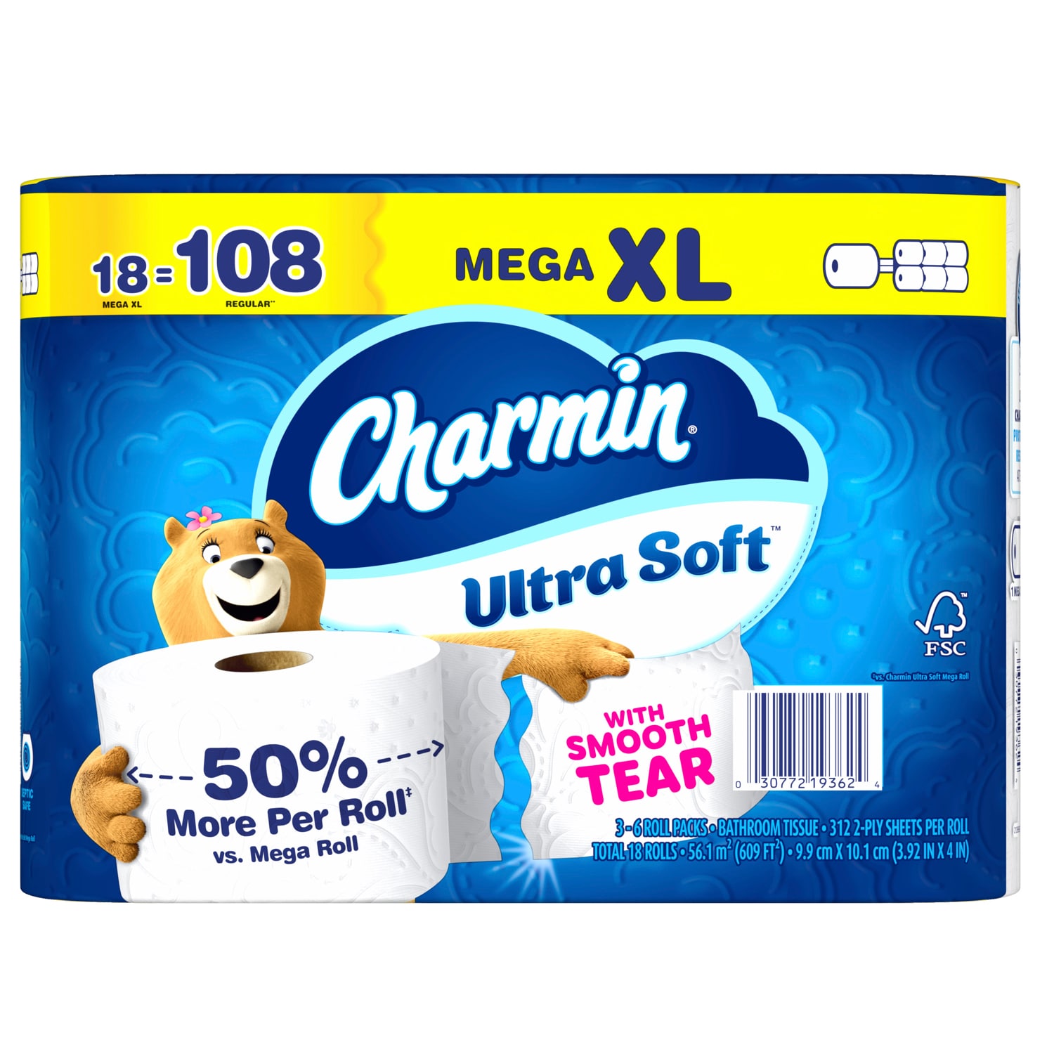 Charmin Bathroom Tissue Ultra Soft, 2-ply Mega XL Rolls