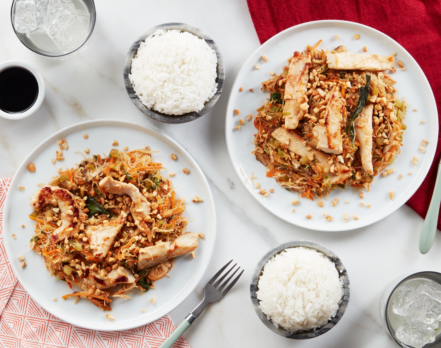 FreshDirect Thai-Style Noodles with Basil Chicken, Raised w/o Antibiotics