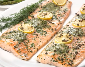 FreshDirect Farm-Raised Lemon-Dill Salmon Meal, Whole (Serves 12-14, approx. 6lb)